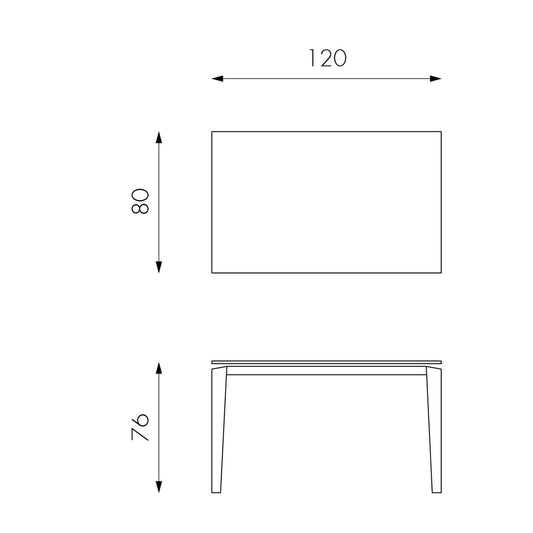 Ausziehbarer Tisch mit Keramikplatte 120/170x80 cm