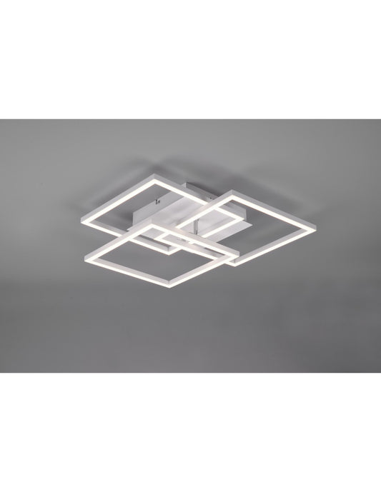 Weiße Deckenleuchte, 3 quadratische, verstellbare LED-Dimmer, mobile Trio-Beleuchtung