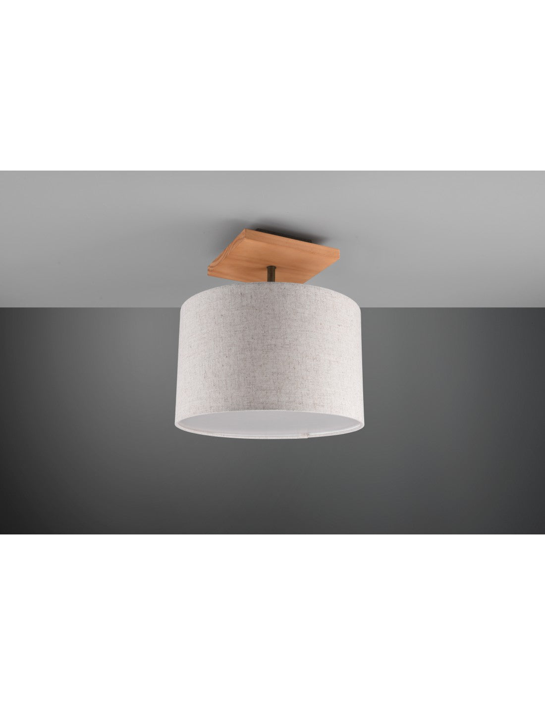 Elmau Deckenleuchte 1xE27 Nickel und Sand Lampenschirm Ø35 cm Trio Lighting