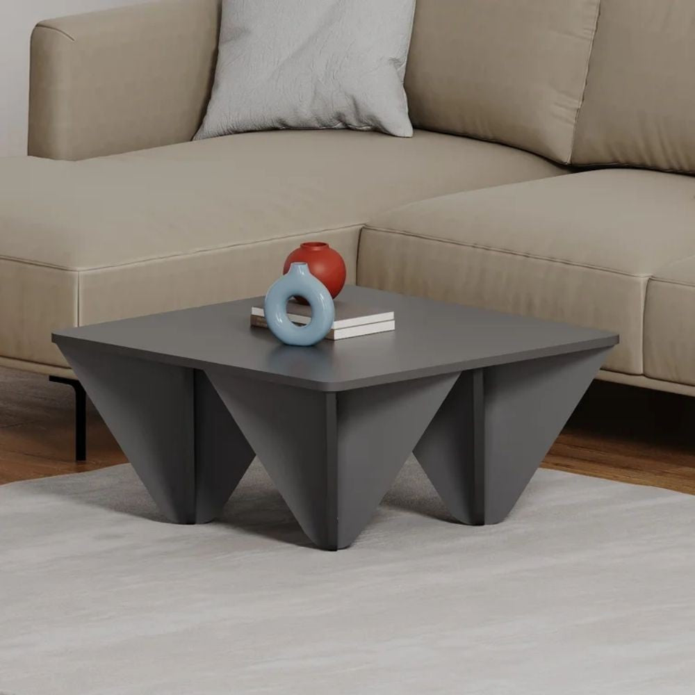 Diamant-Quadrat-Designtisch für anthrazitfarbenes Wohnzimmer