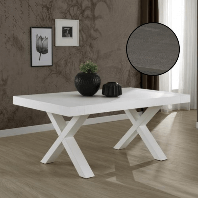 Gondar ausziehbarer Tisch 180x100 Graphiteiche