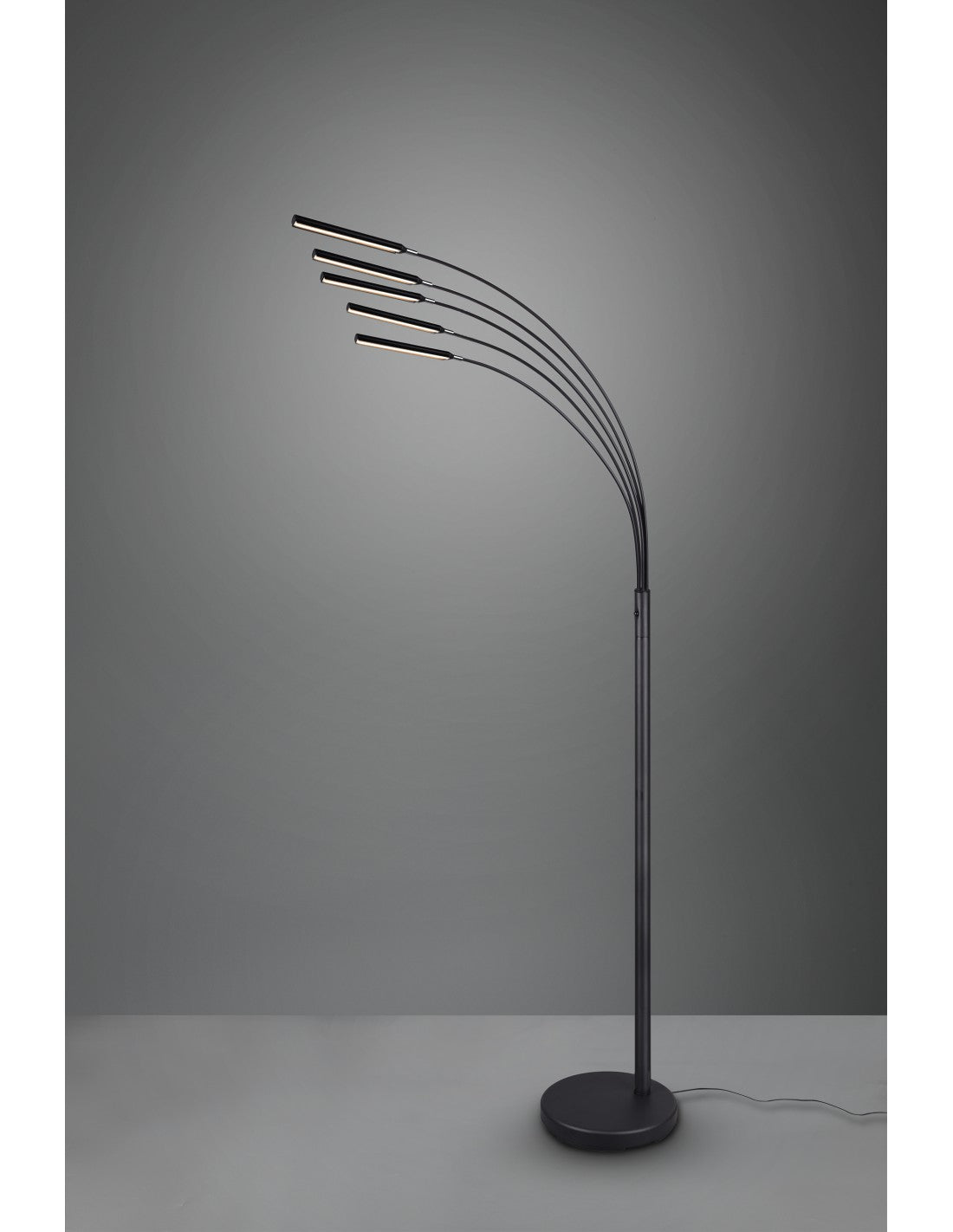 Reed Stehleuchte 5 Bögen LED Mattschwarz H195 cm Trio Lighting