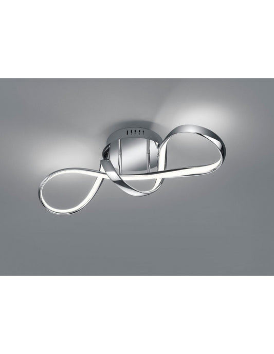 Plafoniera Perugia Design Fioco Cromo Led Dimmer 4000k Trio Lighting