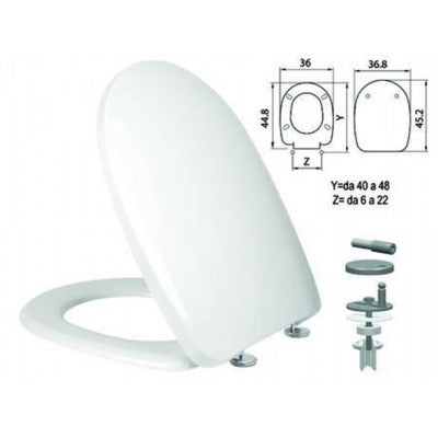 Duroplastischer WC-Sitz „Aqua“ mit Scharnieren aus Edelstahl H341 – Ferr 410823.