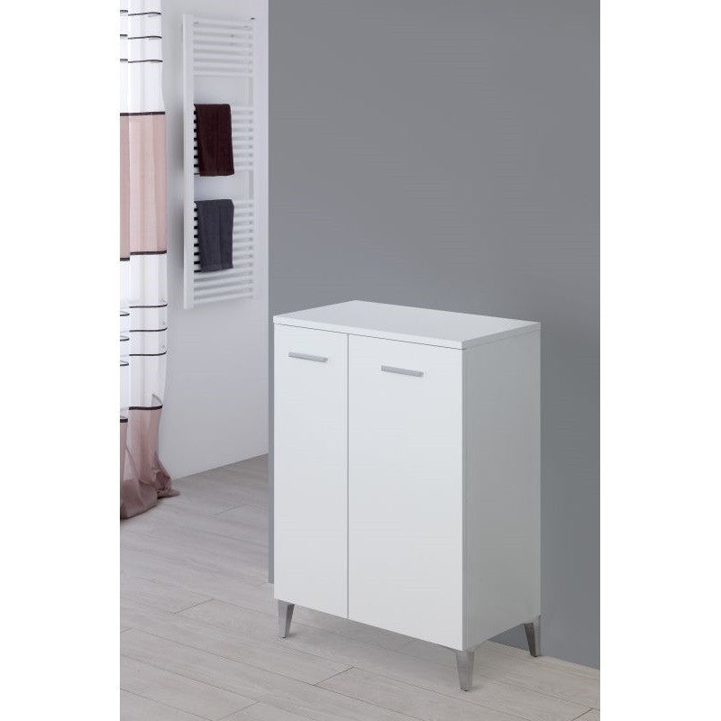 Weißer zweitüriger Badezimmerschrank 60x34x h78 cm