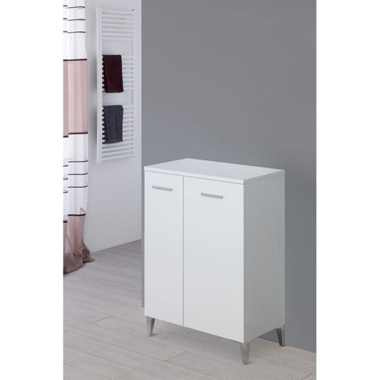 Weißer zweitüriger Badezimmerschrank 60x34x h78 cm