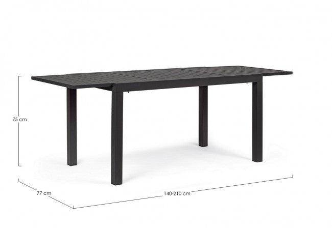 Aluminiumsalzentaluminiumsalzentil, 140-210x77x h75 Aluminiumsalzbraun