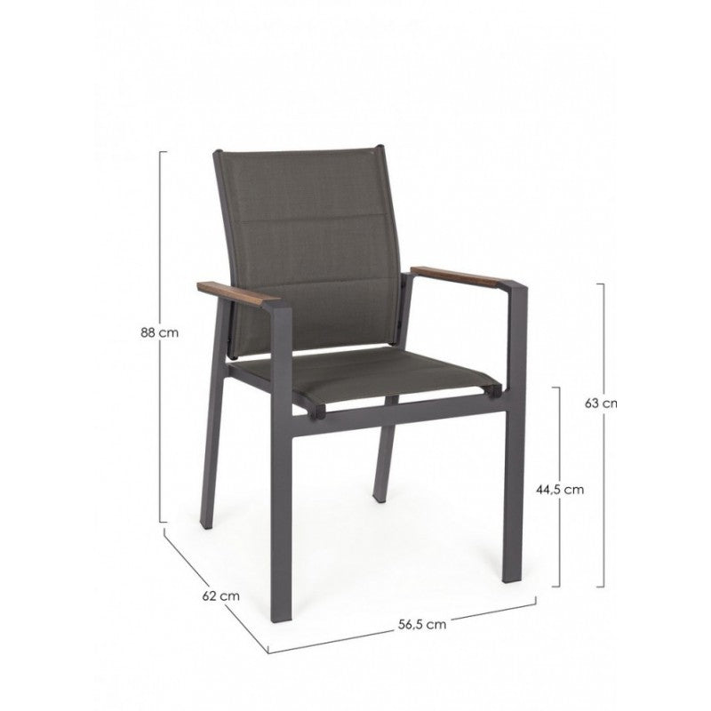 Kubik Outdoor-Stuhl aus anthrazitfarbenem Aluminium