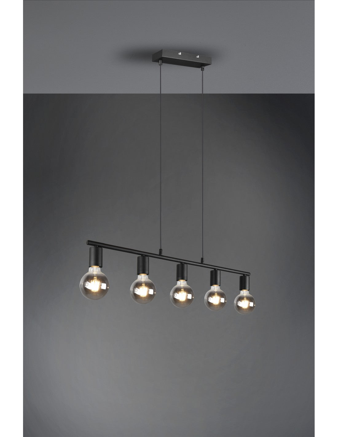 Pendelleuchte 5xE27 Vannes Schwarz L82 cm Trio Lighting