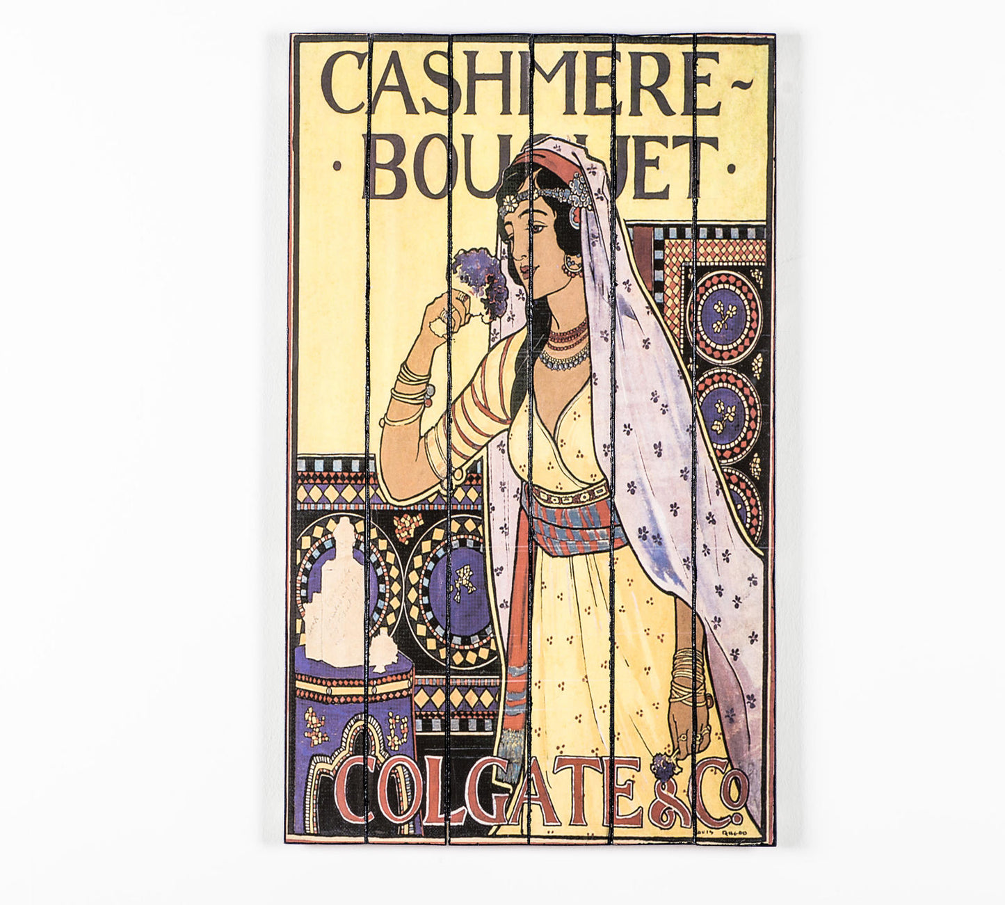 Druck auf Holz mit mehrfarbiger Leinwand 60x100 cm