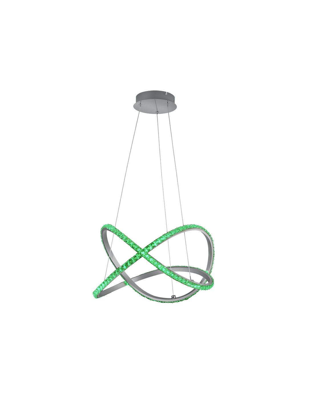 Moderne Pendelleuchte Rubin LED dimmbar RGB-Kristalleffekt Ø50 cm Trio-Beleuchtung