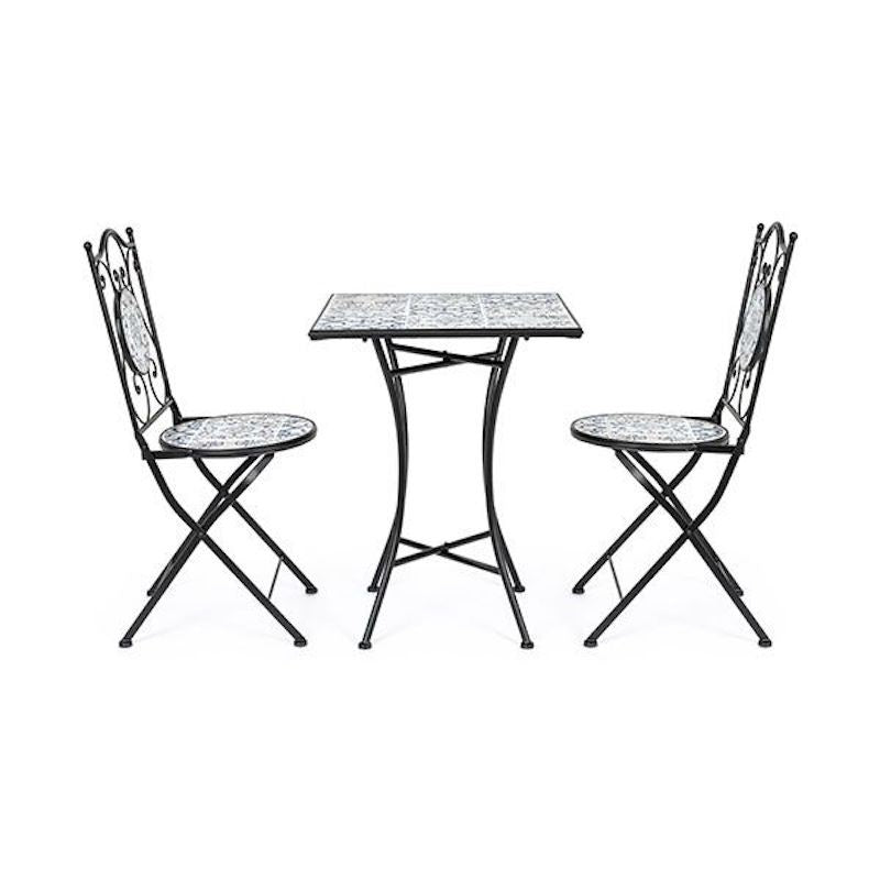 Bizzotto Erice Outdoor-Set aus Stahl und Keramik 3-teilig