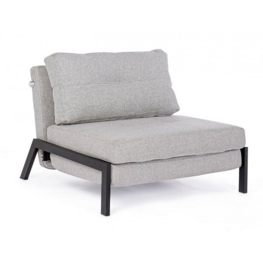Platzsparendes Einsitzer-Schlafsofa aus beigem HAYDEN-Stoff, 95 x 96 x 79 cm