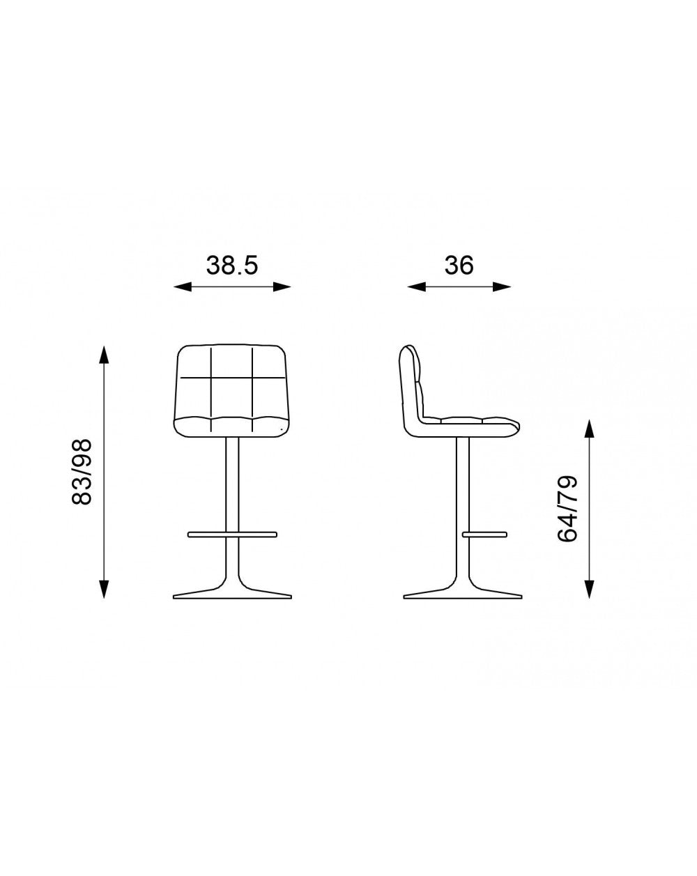 2x Kurt STS Kunstlederhocker