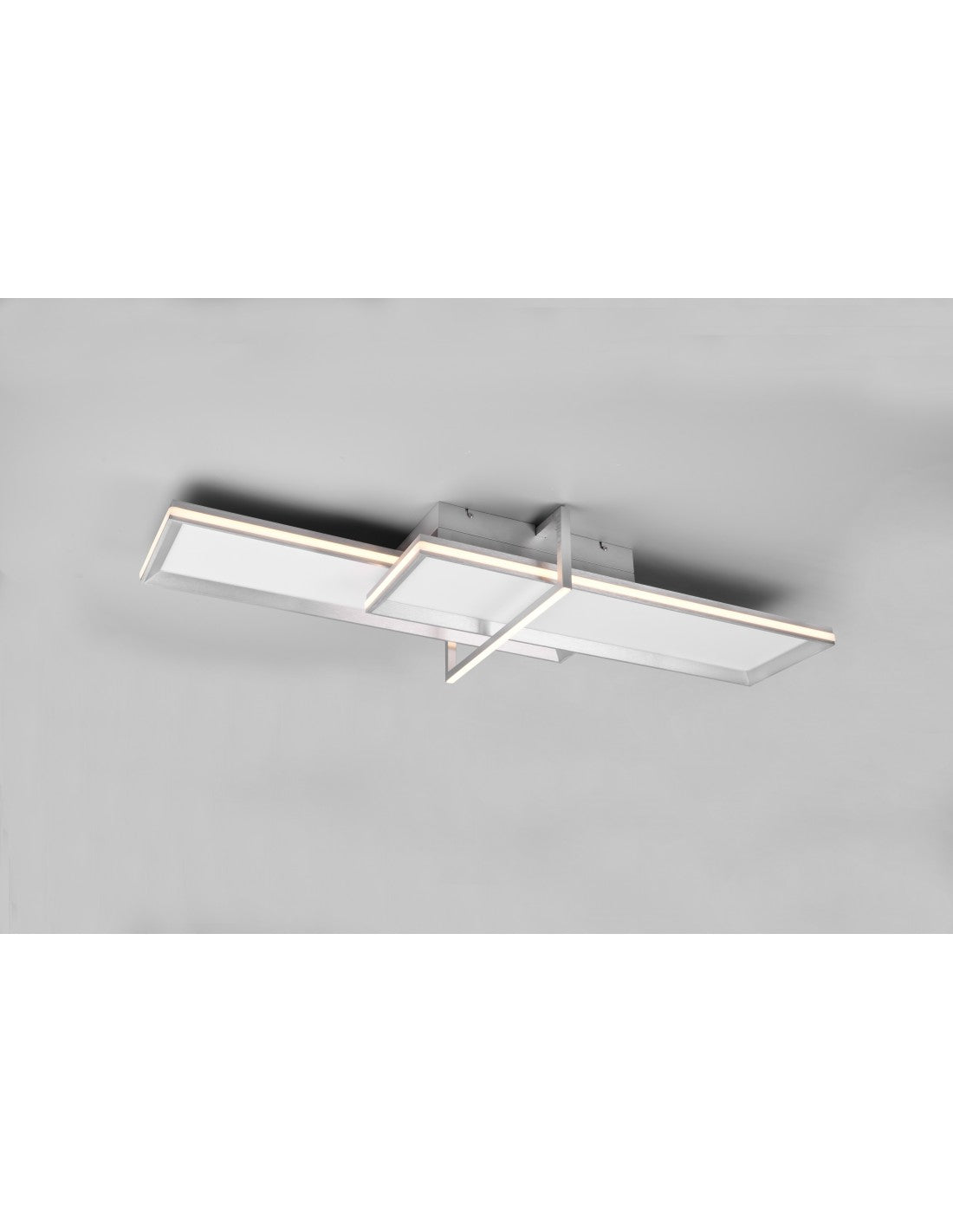 Deckenleuchte 2 Rechtecke LED Dimmer Charleston Aluminium Trio Lighting