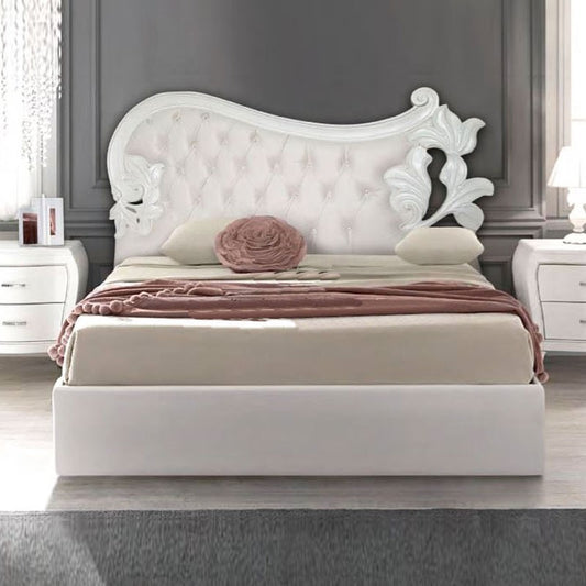 Letto-Ehen-Letto-Hochzeitsklappe mit einem Hohlkopf 185x204xh.160 cm, in Eis