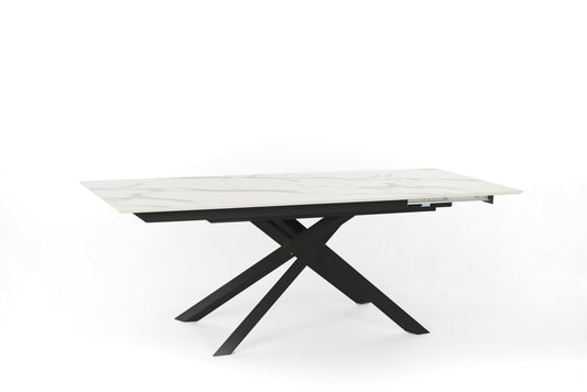 Ausziehbarer Tisch mit Calacatta-Marmorplatte 170/270x90x76h cm