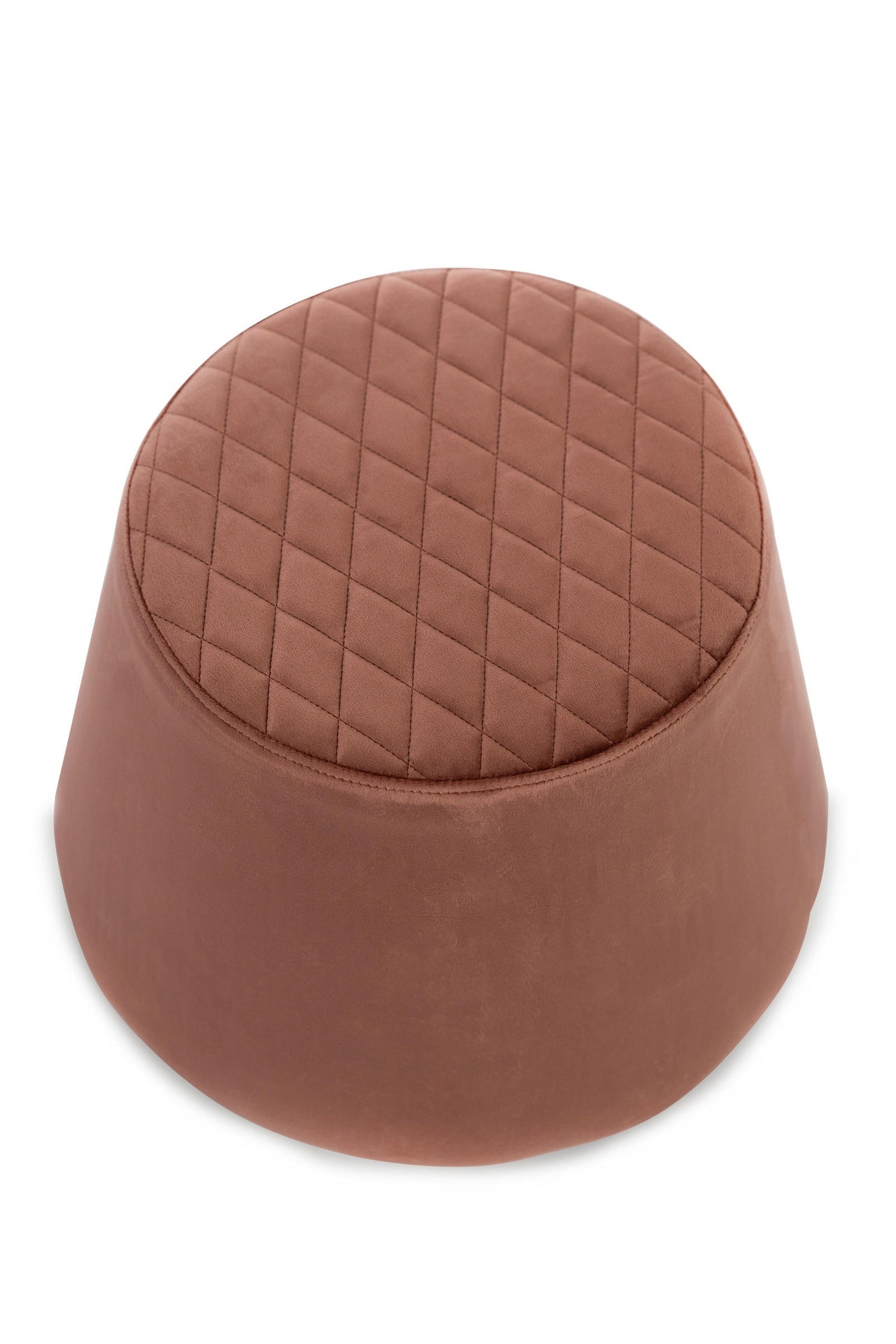 Antiker rosa Metall-Samt-Pouf 46,5 x 46,5 x H 33 cm