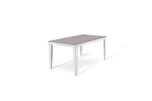 Anthrazit-weißer ausziehbarer Tisch 90 cm x 156-316 cm H. 76 cm