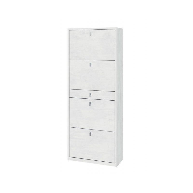 Vier-ante-Schaufel, ein Bianco-Schublade-Schrank: 63x29x h164 cm