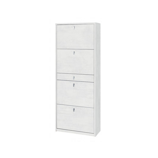 Vier-ante-Schaufel, ein Bianco-Schublade-Schrank: 63x29x h164 cm