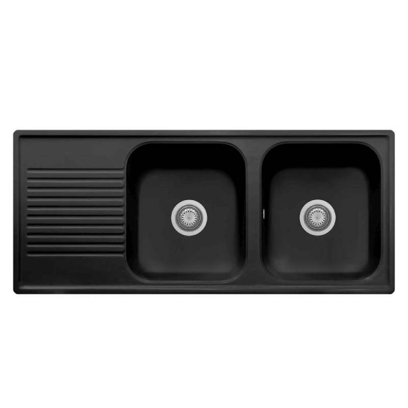 Samet Laval 116x50 2 Becken Granitovero1162vsnep, schwarz trophholz