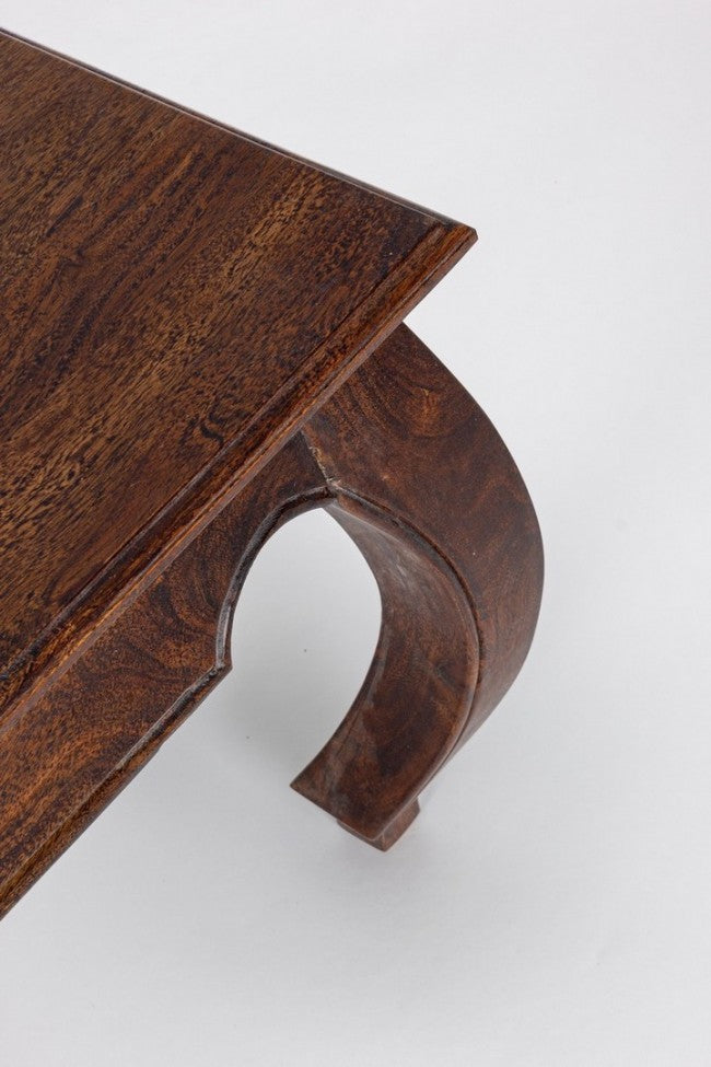 Jaipur-Opium-Couchtisch aus Holz im Fusion-Stil, 130 x 70 cm