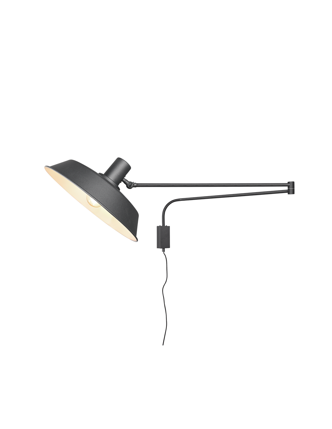 Applikation 1xE27 Bolder Schwarz verstellbar L35 cm Trio-Beleuchtung