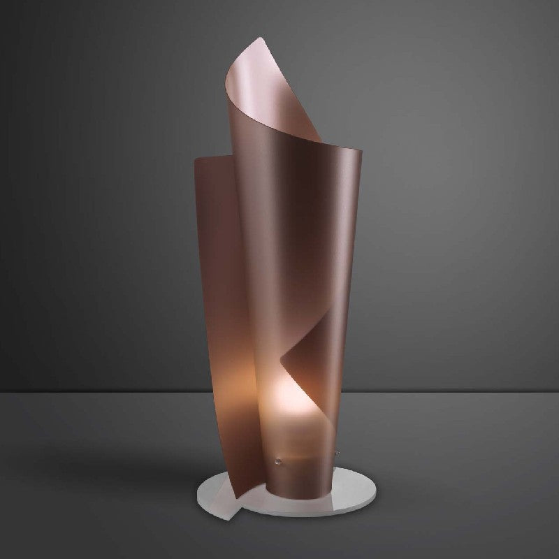 Tischlampe aus Polilux VELA Kupfer, Durchmesser 19 x H50 cm