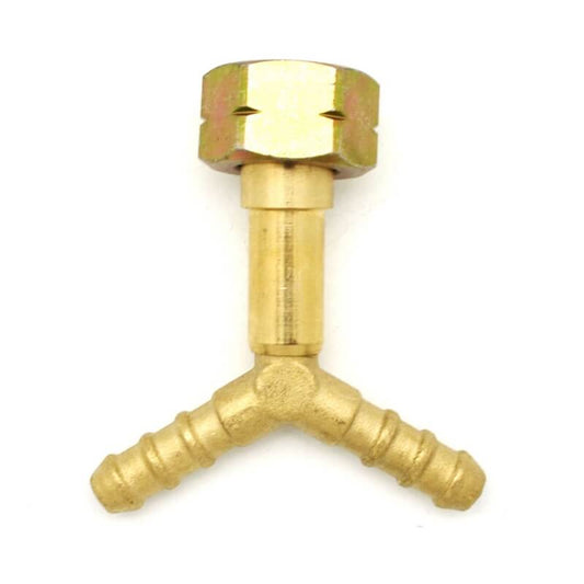 3-Wege-Kreuzstück mit Ch 25-Mutter und zwei Schlauchanschlüssen