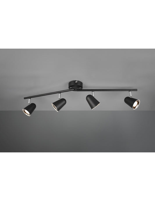 Toulouse Schwarzer Strahler 4 LED-Spots L78 cm Trio-Beleuchtung