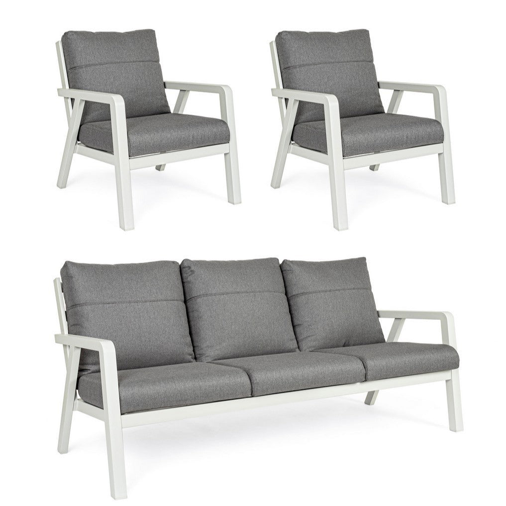 3-teiliges Lounge-Set mit Truman Lunar Kissen
