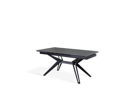 Ausziehbarer Tisch Vintage Grau - Mattschwarz 90 cm x 160-240 cm cm H. 76 cm