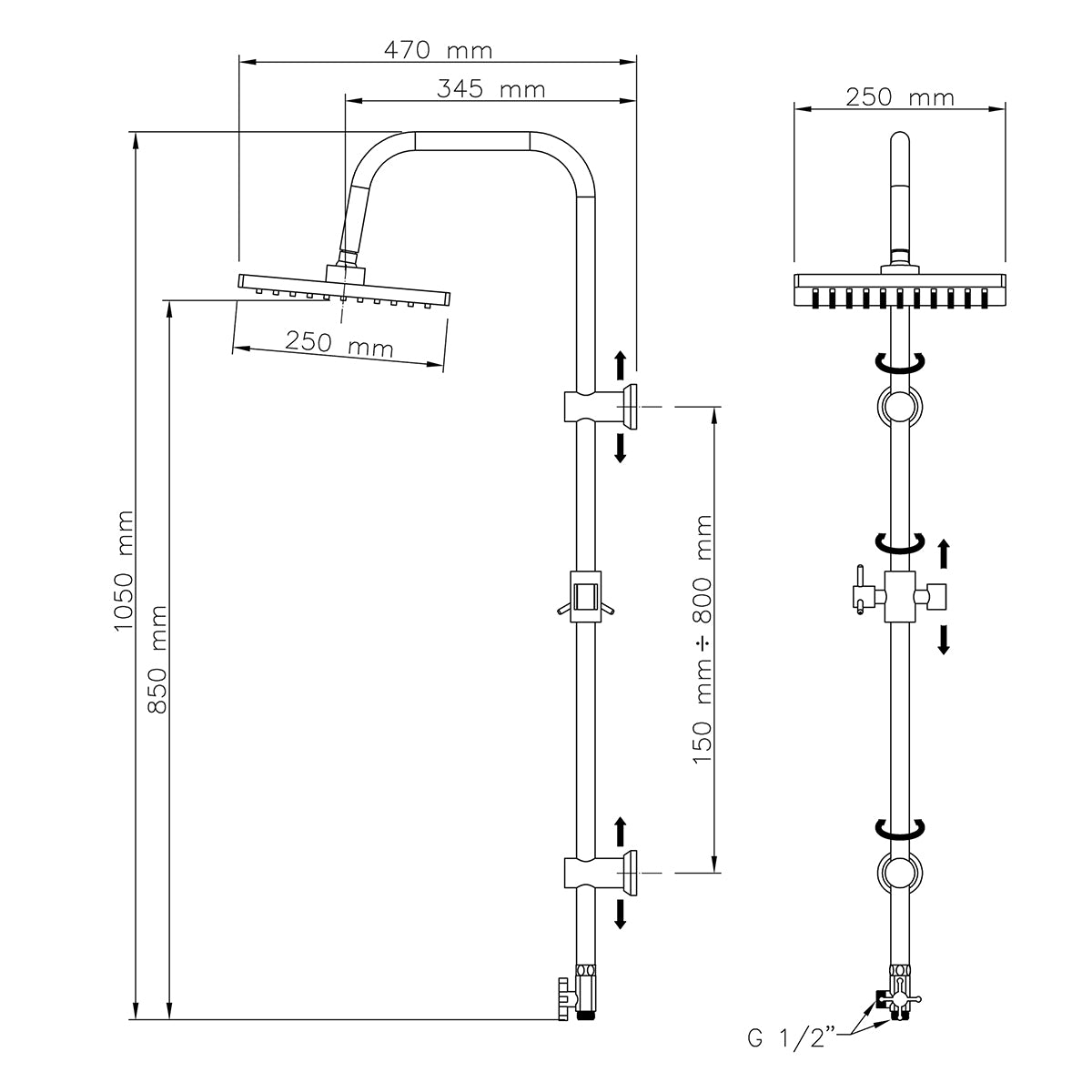 Mix quadratischer Chromstahlriegel 1 Strahl