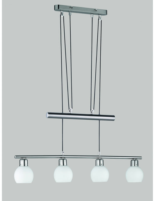 Aussetzen 4 Luci Saliscendi Freddy Nichel L78 cm Trio Lighting