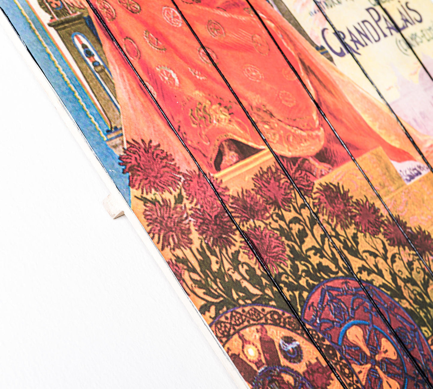 Druck auf Holz mit mehrfarbiger Leinwand 60x100 cm