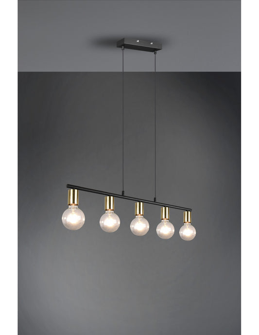 Pendelleuchte 5xE27 Vannes Messing L82 cm Trio Lighting