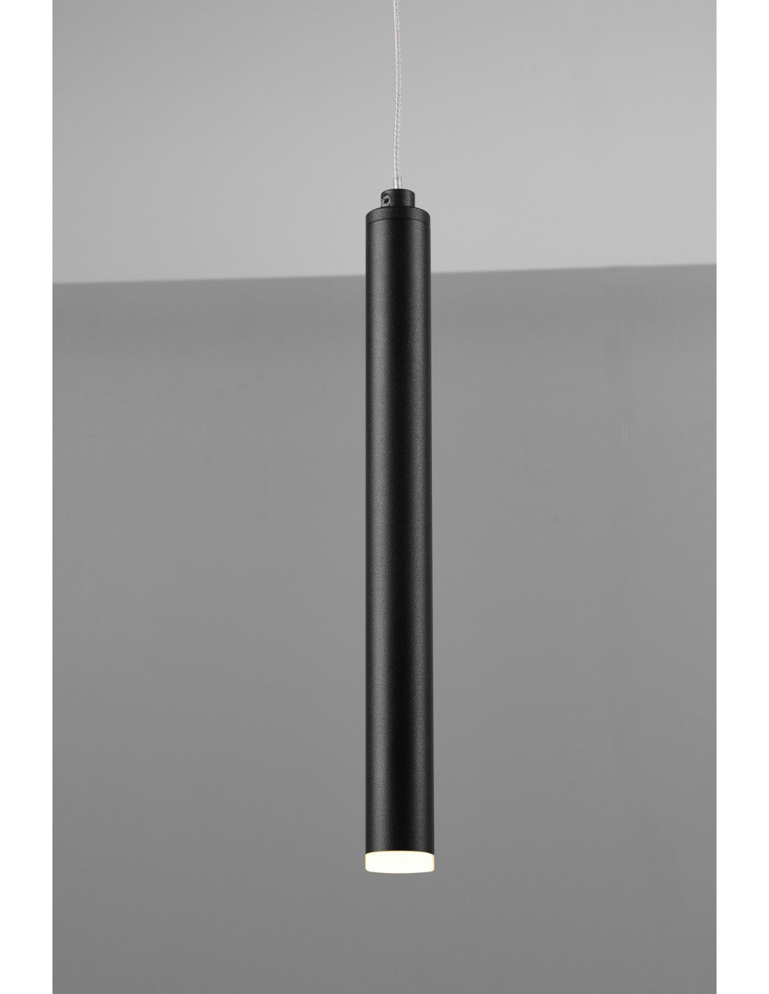 Moderne Rohraufhängung mit 11 schwarzen LED-Röhren, L115 cm, Trio-Beleuchtung