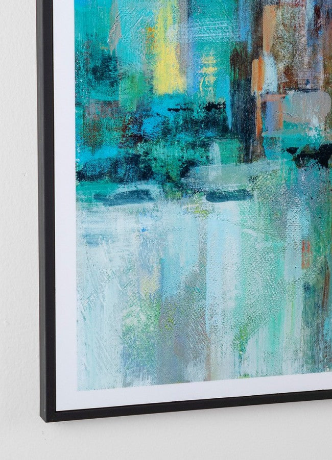 Skyline-Stadtgemälde mit Rahmen 120x90 cm