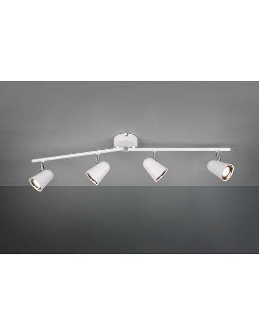 Strahler Toulouse, weiß, 4 LED-Spots, L78 cm, Trio-Beleuchtung