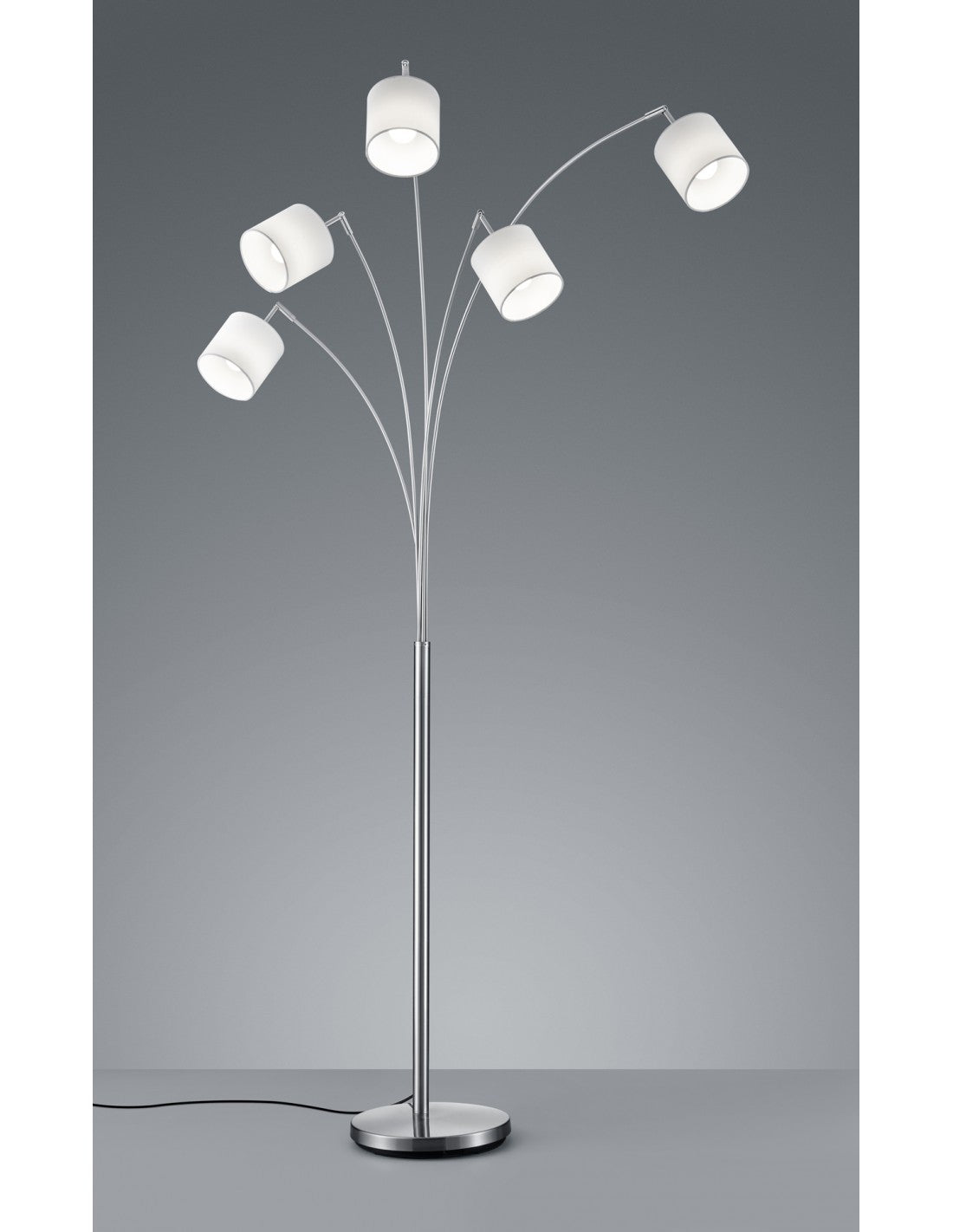 Stehleuchte Tommy Nichel 5xE14 Weißer Stoff H200 cm Trio Lighting