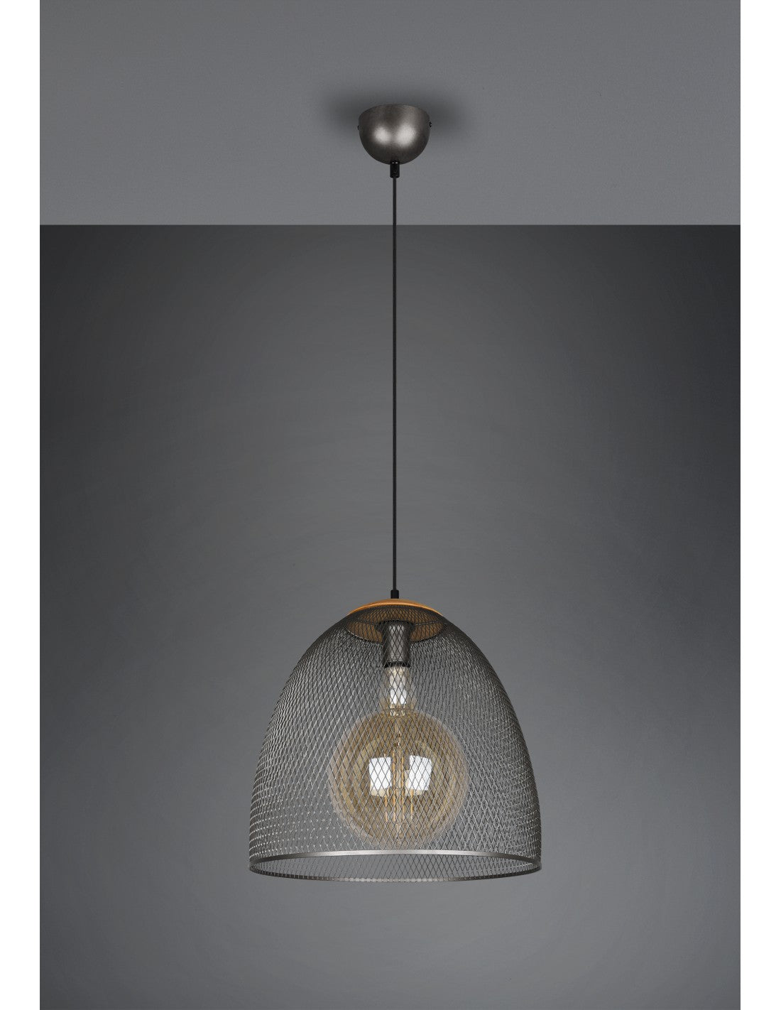 Ivar Antik-Nickel-Paraboldiffusor mit Netz Ø40 cm Trio-Beleuchtung