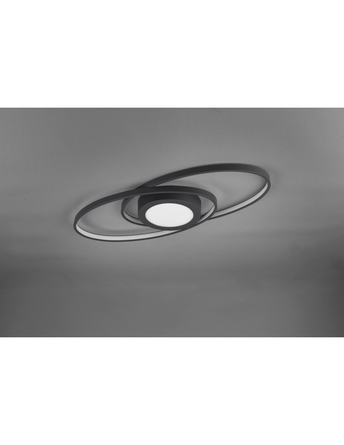 Galaxy Doppelspiral-Deckenleuchte, Anthrazit, LED, 27 W, dimmbar, Trio-Beleuchtung