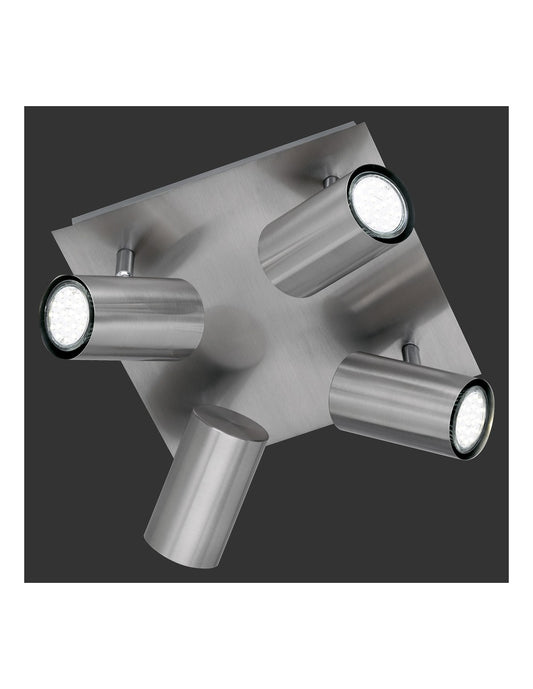 Quadratische Deckenleuchte 4 verstellbare Strahler Marley Nichel Trio Lighting