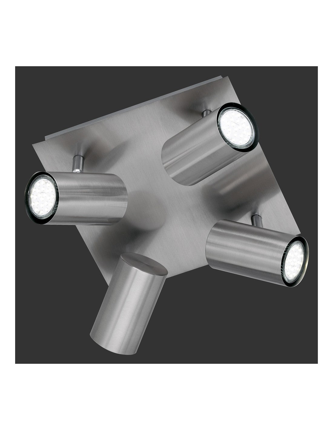 Quadratische Deckenleuchte 4 verstellbare Strahler Marley Nichel Trio Lighting