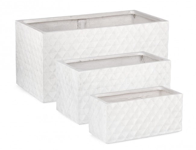 Set3 Pyramid Rett Weiße Vase