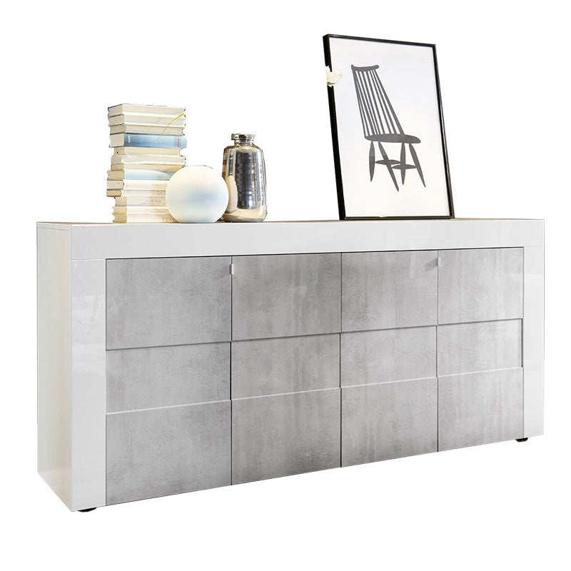 Mable Mable 4 Grau Alter und weiße Struktur 181x42xh.84 cm.