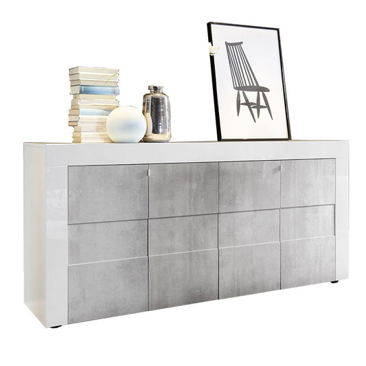 Mable Mable 4 Grau Alter und weiße Struktur 181x42xh.84 cm.