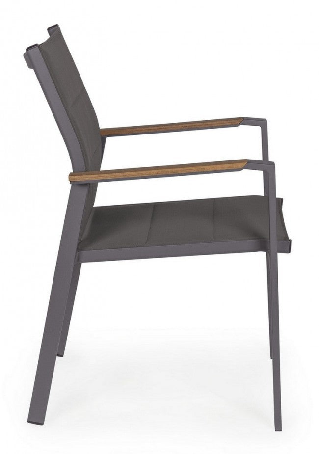 Kubik Outdoor-Stuhl aus anthrazitfarbenem Aluminium