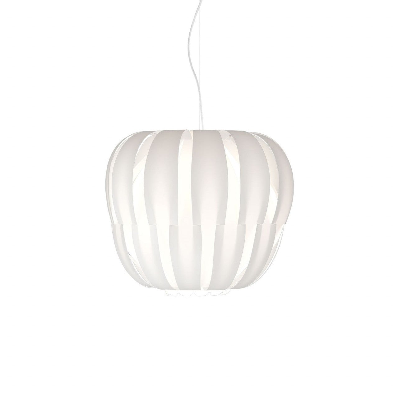 Aufhängung 2 Leuchten Weiß in Chrom Metall Cm. 60 x 54h